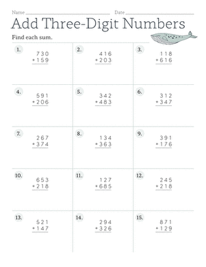 Add Three-Digit Numbers | Interactive Worksheet 