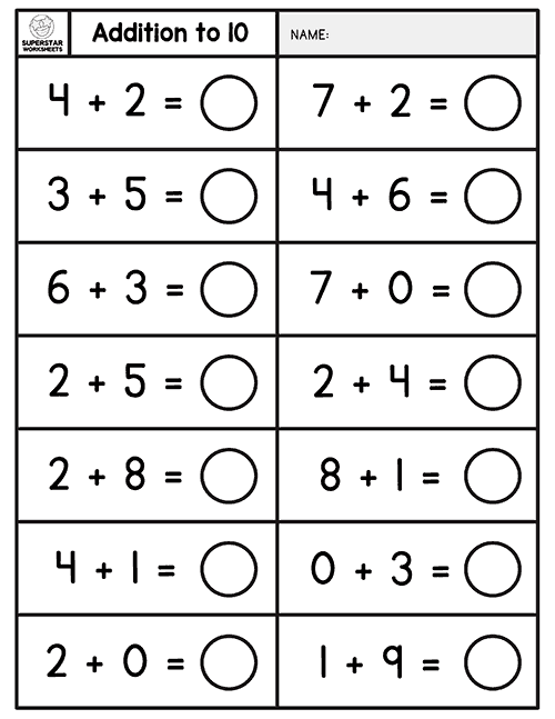 Single Digit Addition Worksheets -Worksheets Library