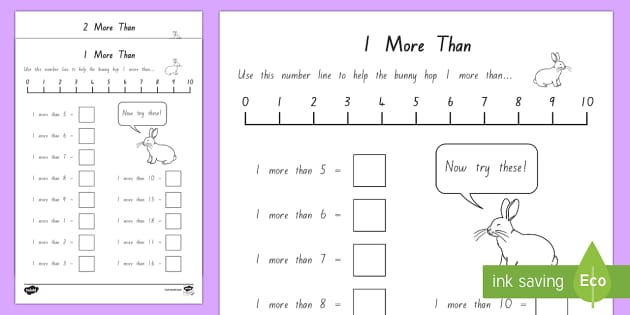 1 More and 2 More Worksheet / Worksheet (teacher made)