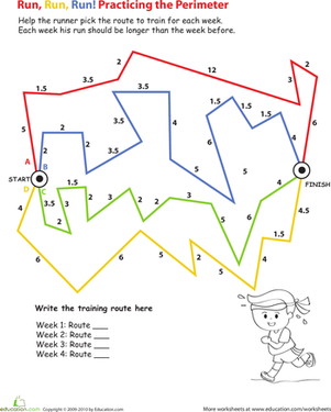 Longest Route: Calculating Perimeter | Worksheet 