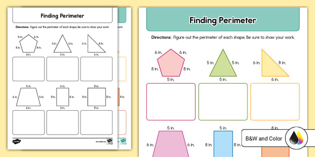 Second Grade Finding Perimeter Activity Sheet (teacher made)