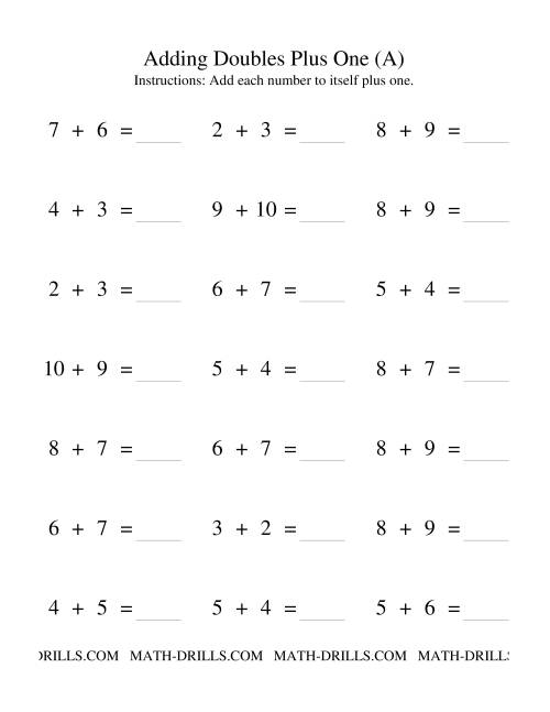 Adding Doubles Plus One (A)