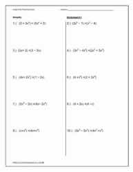 Algebra 1 Unit 8 Adding and Subtracting Polynomials Worksheet ...