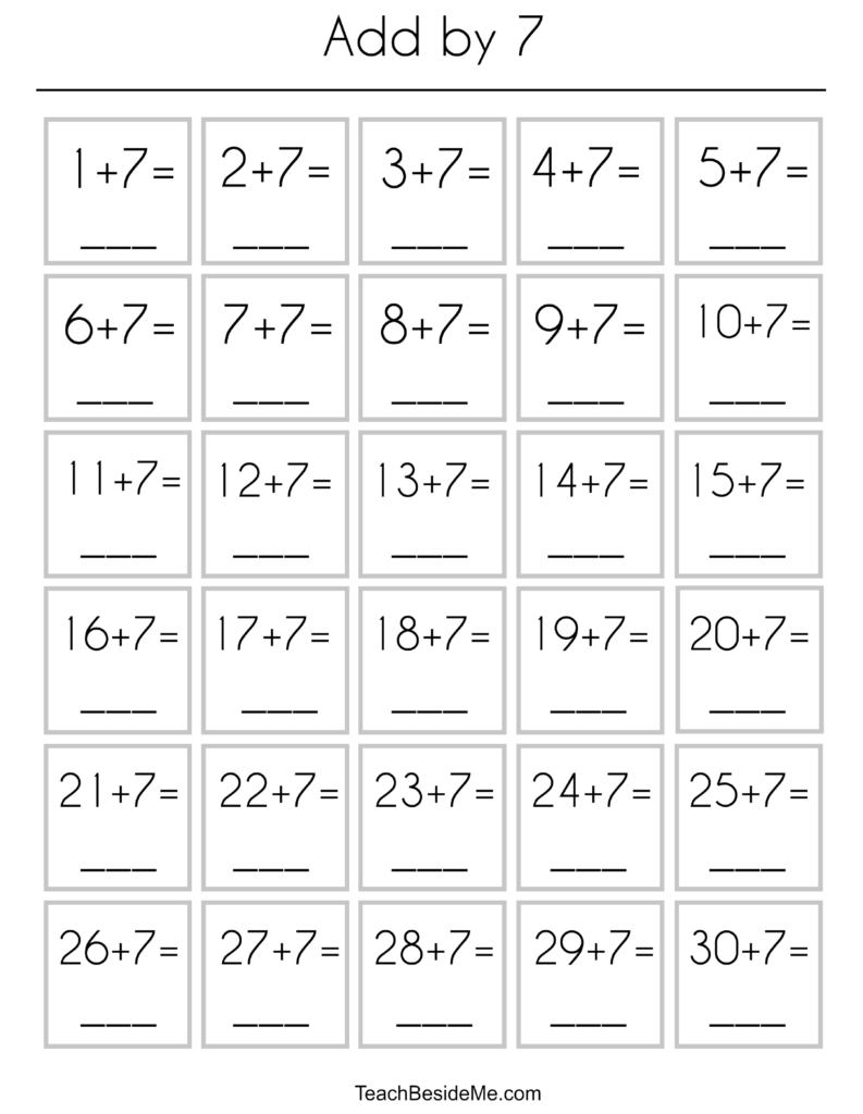 adding practice worksheet