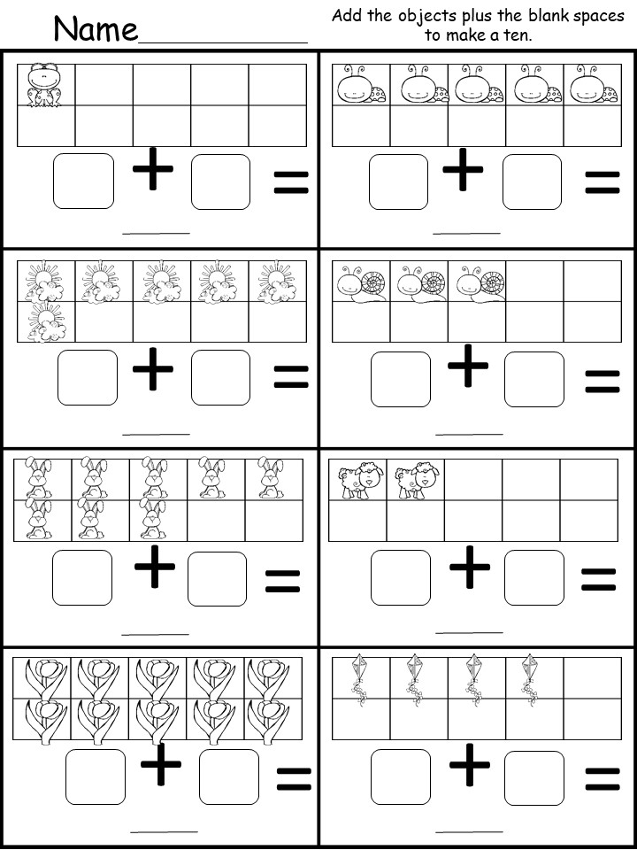 Free Kindergarten Addition Worksheet - kindermomma.com