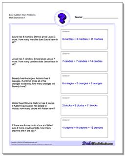 Word Problems: Addition Word Problems