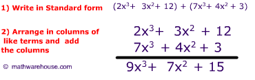 Polynomials-adding, subtracting, dividing and multiplying Polynomials