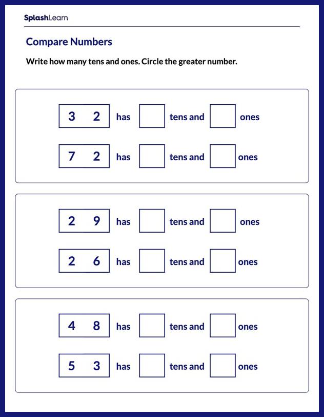 Express the Number in Tens &  Ones - Math Worksheets - SplashLearn