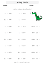 adding tenths and hundredths fractions worksheet