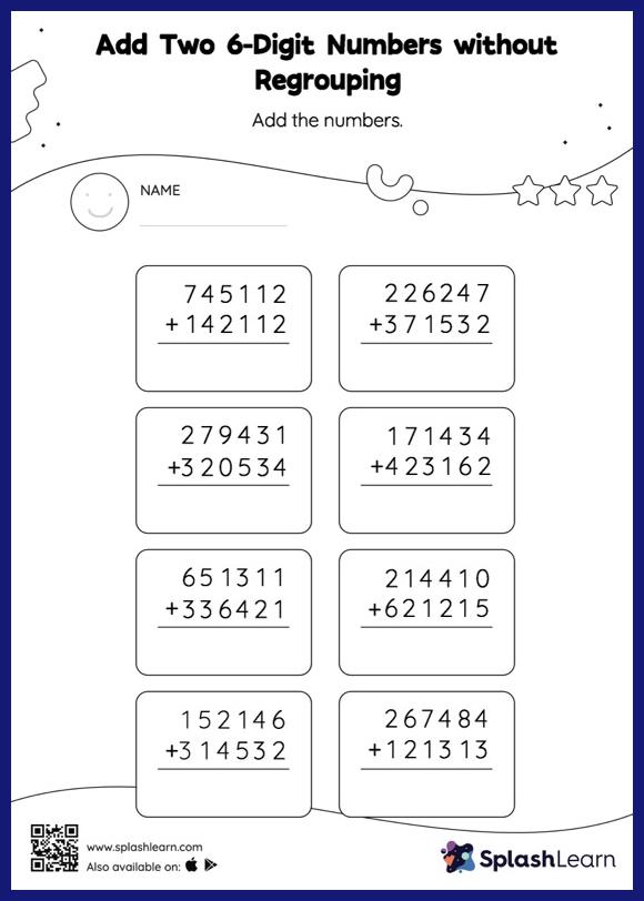 adding two digit numbers without regrouping worksheet