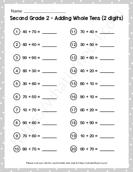 2nd Grade Math Worksheets Place Value Adding Tens And Ones, 43% OFF