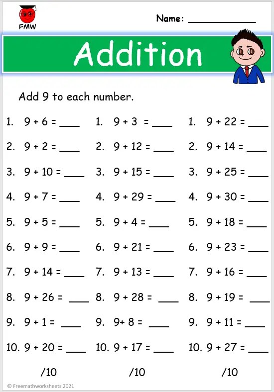 adding worksheet for 1st grade