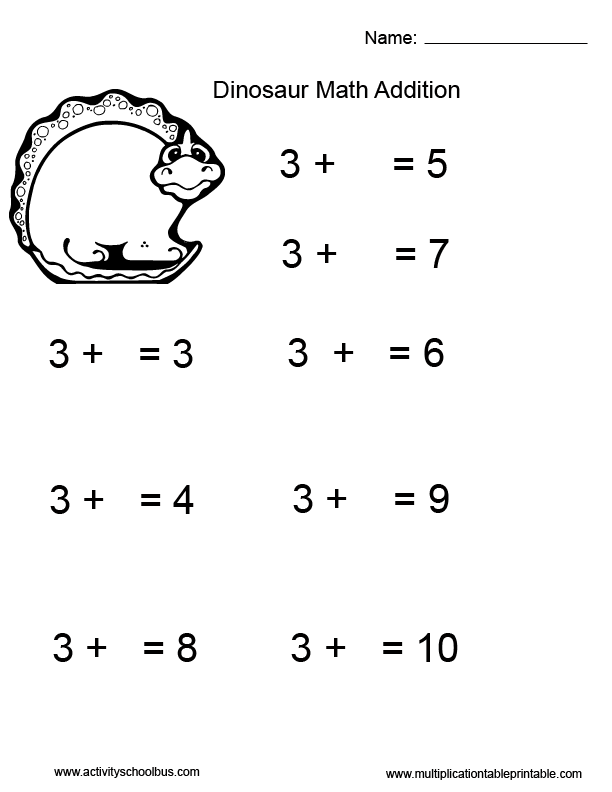 First Grade Math Sheets-Adding the Number 3