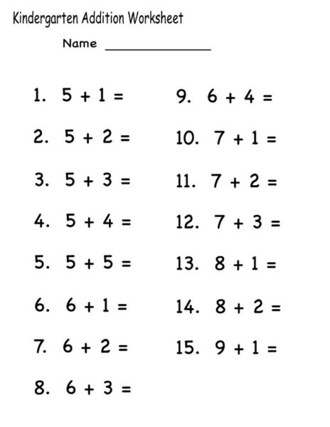 Download PDF*} Free Printable Addition Worksheets For Preschool ...