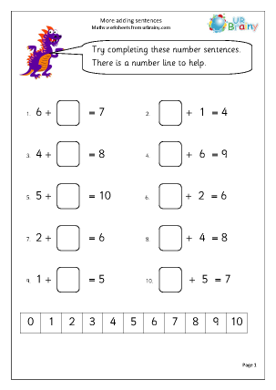 Addition Year 1 (aged 5-6) - URBrainy.com