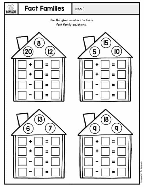 Fact Family Worksheets -Worksheets Library