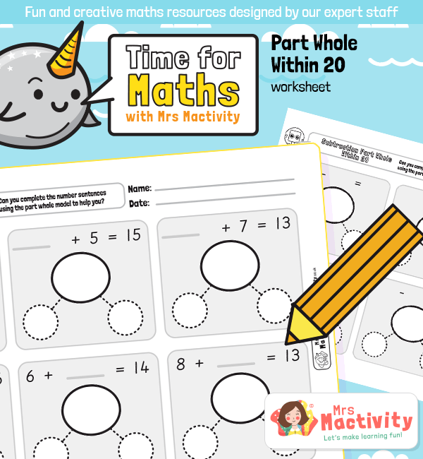 addition and subtraction facts to 20 worksheet