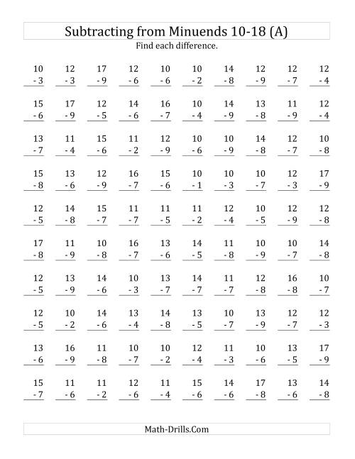 addition and subtraction facts worksheet for 2nd grade