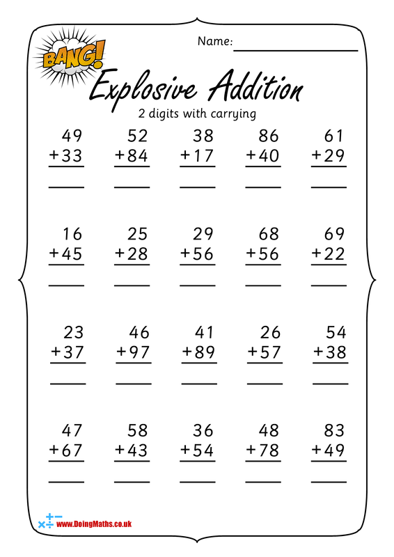 Adding and Subtracting TwoDigit Numbers (A) Worksheets Library