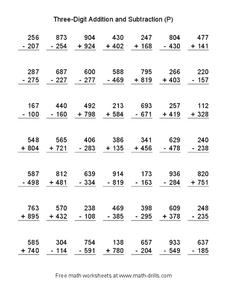 addition and subtraction with regrouping worksheet 4th grade