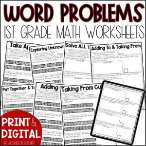 1st Grade Word Problems - Addition and Subtraction Word Problem ...