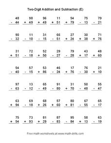 addition and subtraction worksheet 2nd grade