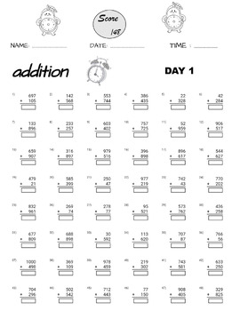 addition and subtraction worksheet 3rd grade