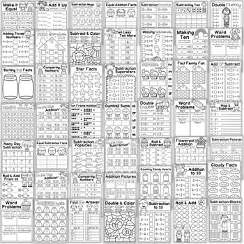 First Grade Addition and Subtraction Worksheets - My Teaching Pal