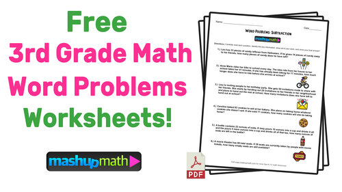 addition and subtraction worksheet for 3rd grade word problems