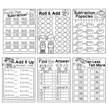First Grade Addition and Subtraction Worksheets by My Teaching Pal