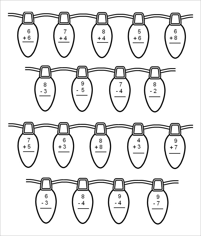 addition and subtraction worksheet for free