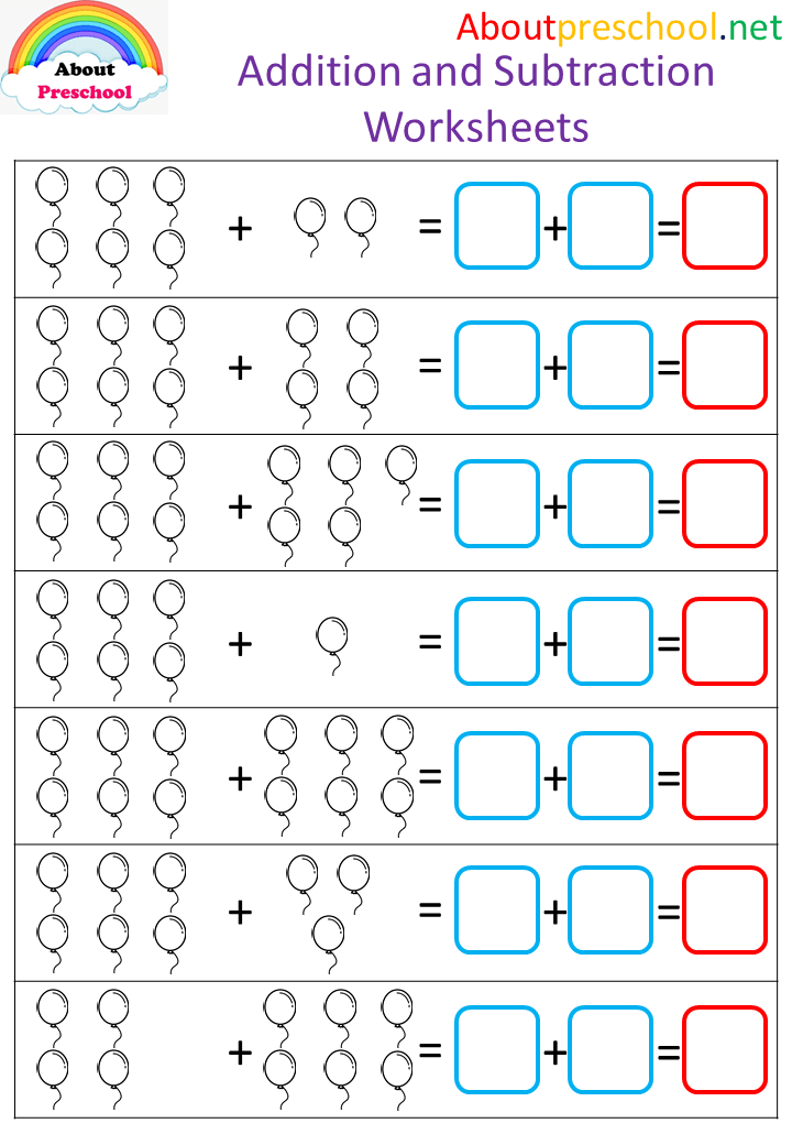 addition and subtraction worksheet printable