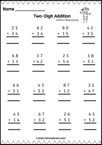 Two Digit Addition - Two-Digit Vertical Addition and Subtraction ...