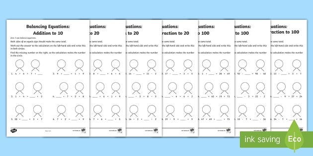 addition balancing worksheet