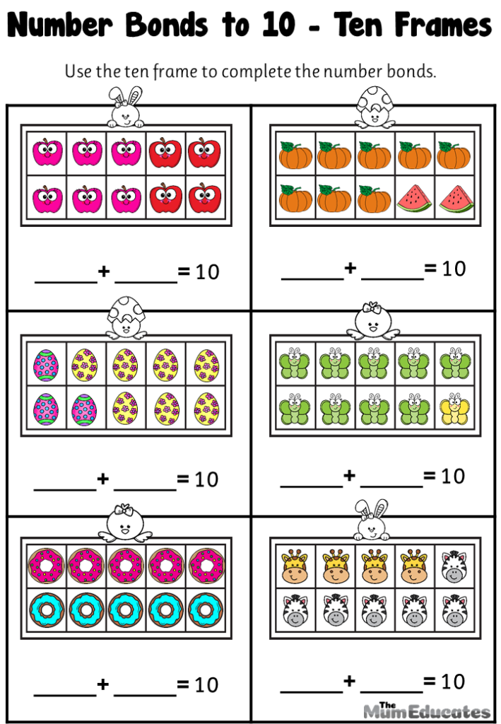 Free Number bonds of 10 worksheets | Teacher Resource - The Mum ...