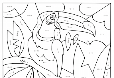 addition coloring worksheet 2nd grade