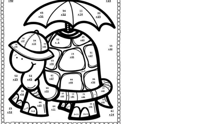 2 Digit Addition Coloring Worksheets - Worksheet School