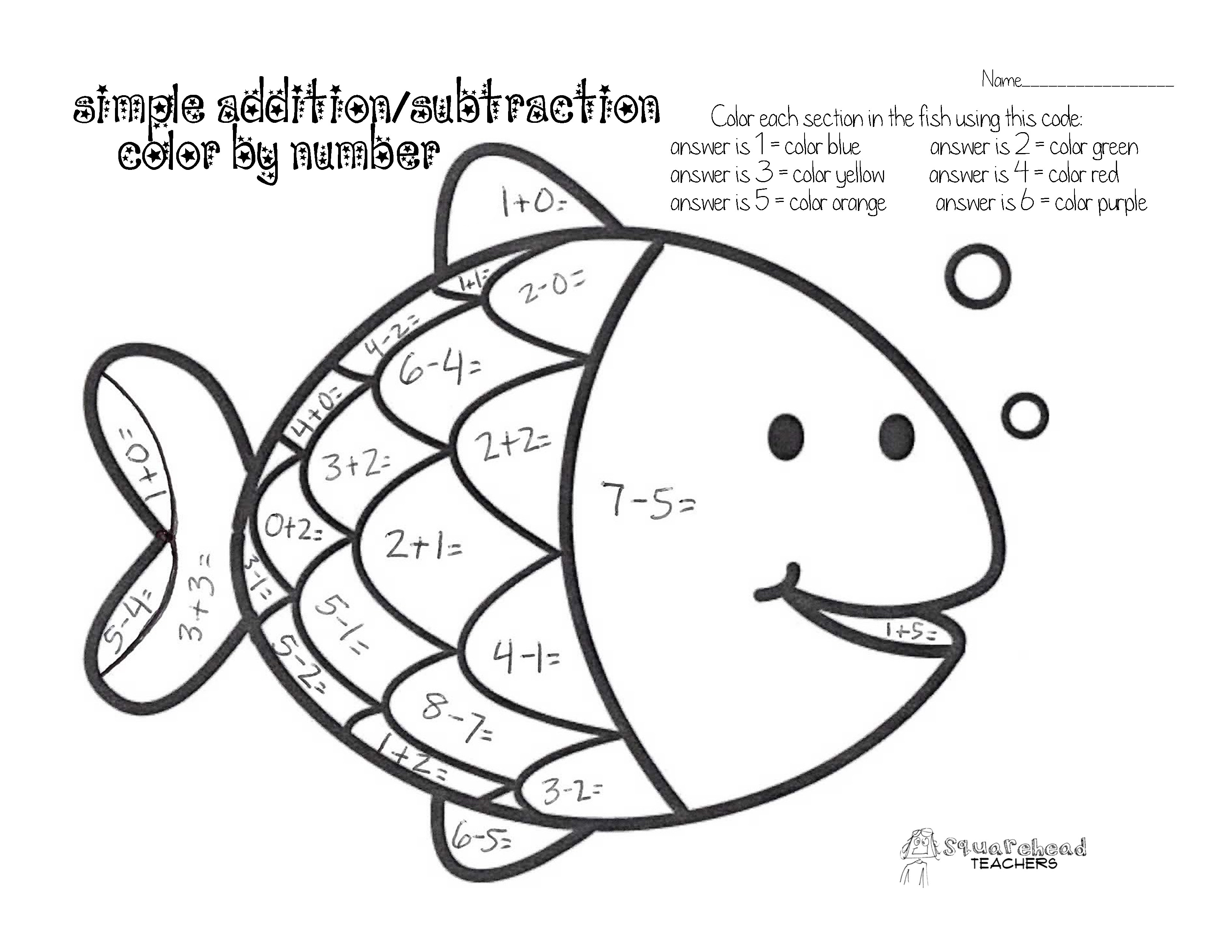 Addition Coloring Pages