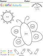 addition coloring worksheet kindergarten