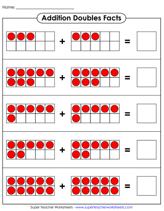 Basic Addition Worksheets: Doubles Facts