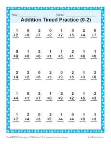 addition drill worksheet for kindergarten
