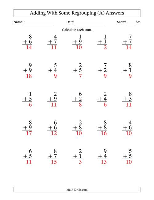 addition drill worksheet for