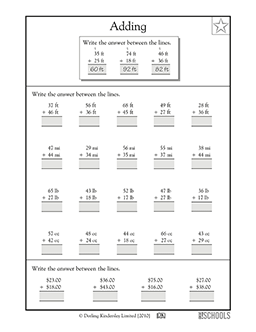 addition drill worksheet for