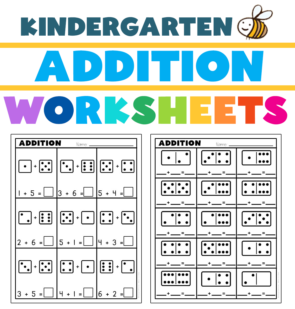 addition drill worksheet kindergarten