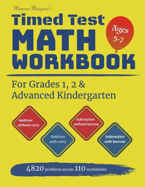 Mamma Margarets Timed Test Math Workbook For Grades 1, 2 and ...