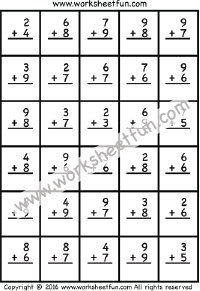 addition drill worksheet third grade