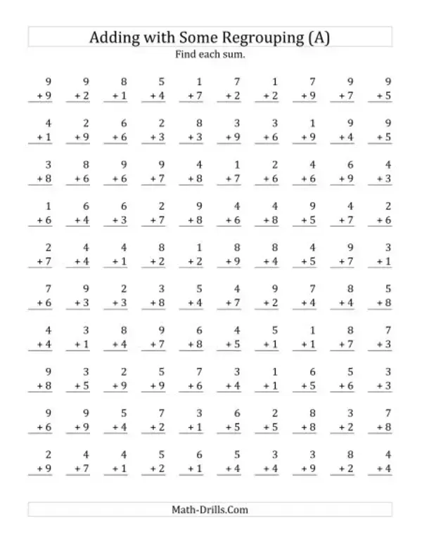 Addition Worksheets - Math-Drills.com