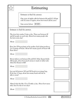 Estimating | 3rd grade Math Worksheet | GreatSchools