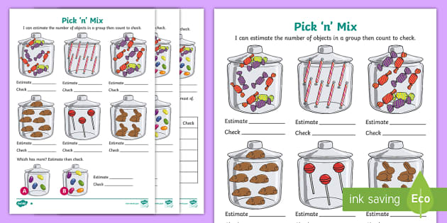 CfE Early Level Numeracy Estimation Worksheet (teacher made)