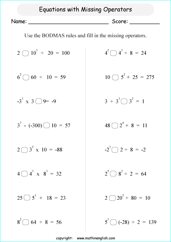 Printable primary math worksheet for math grades 1 to 6 based on ...